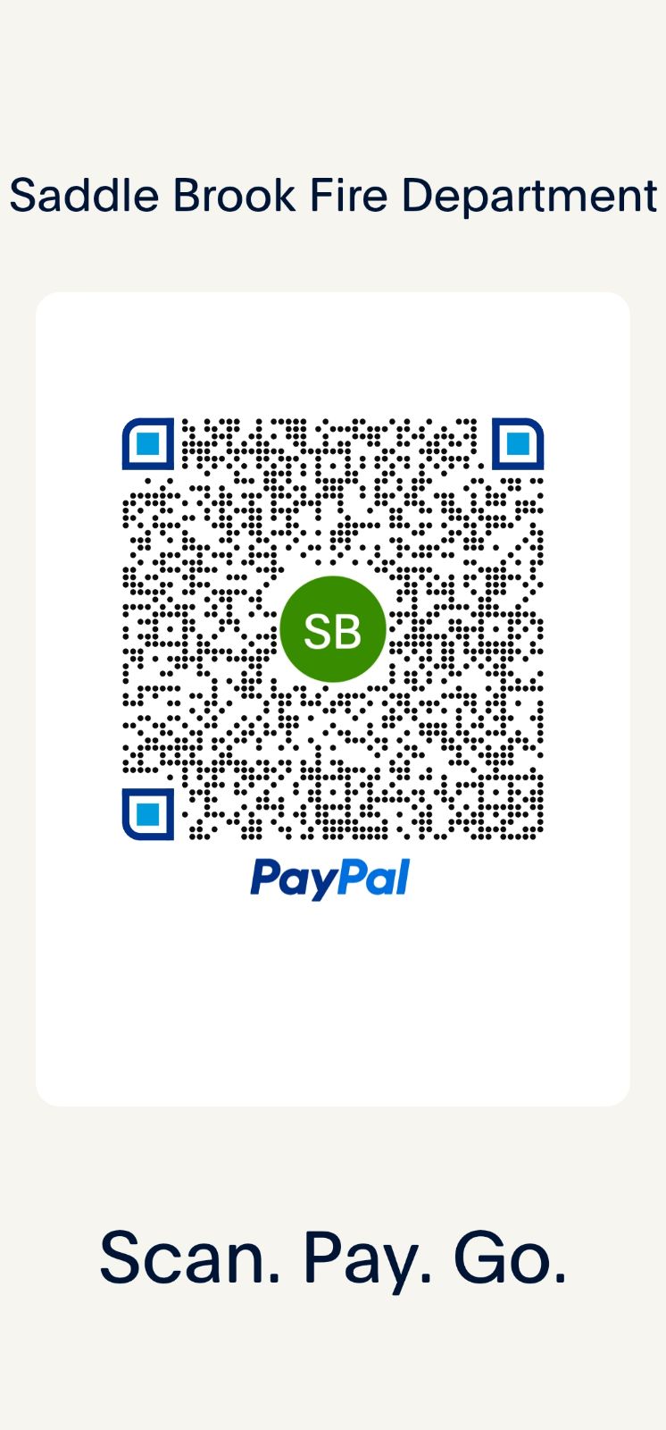 Saddle Brook Fire Department Donation QR Code - PayPal