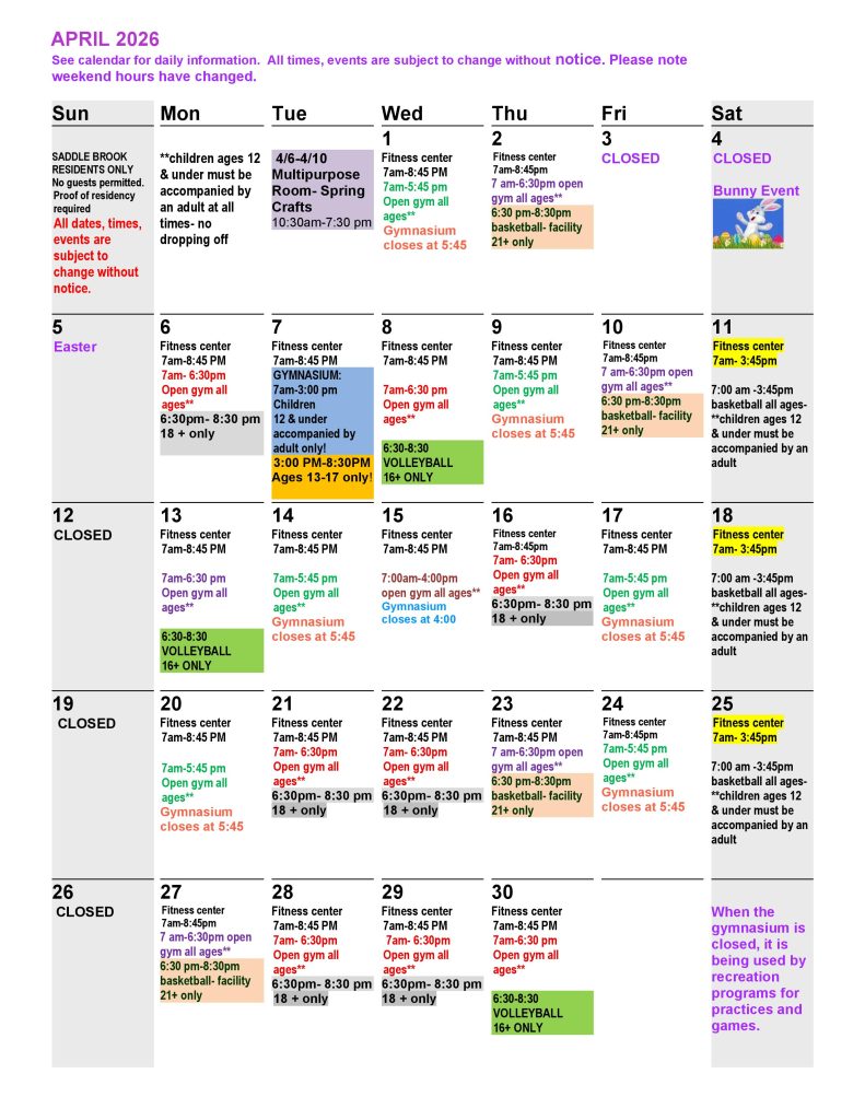 april recreation calendar 2026