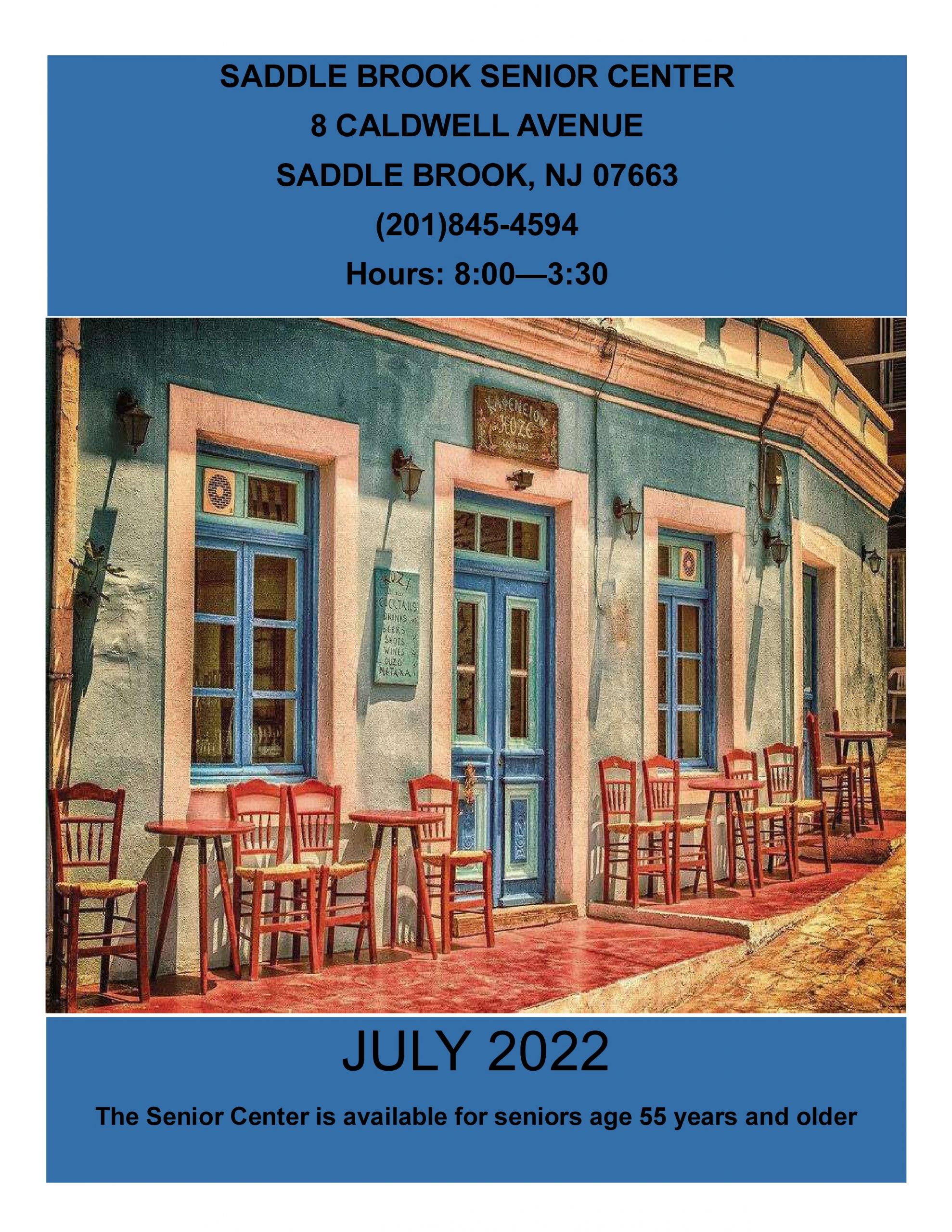 July 2022 Senior Center Newsletter Cover