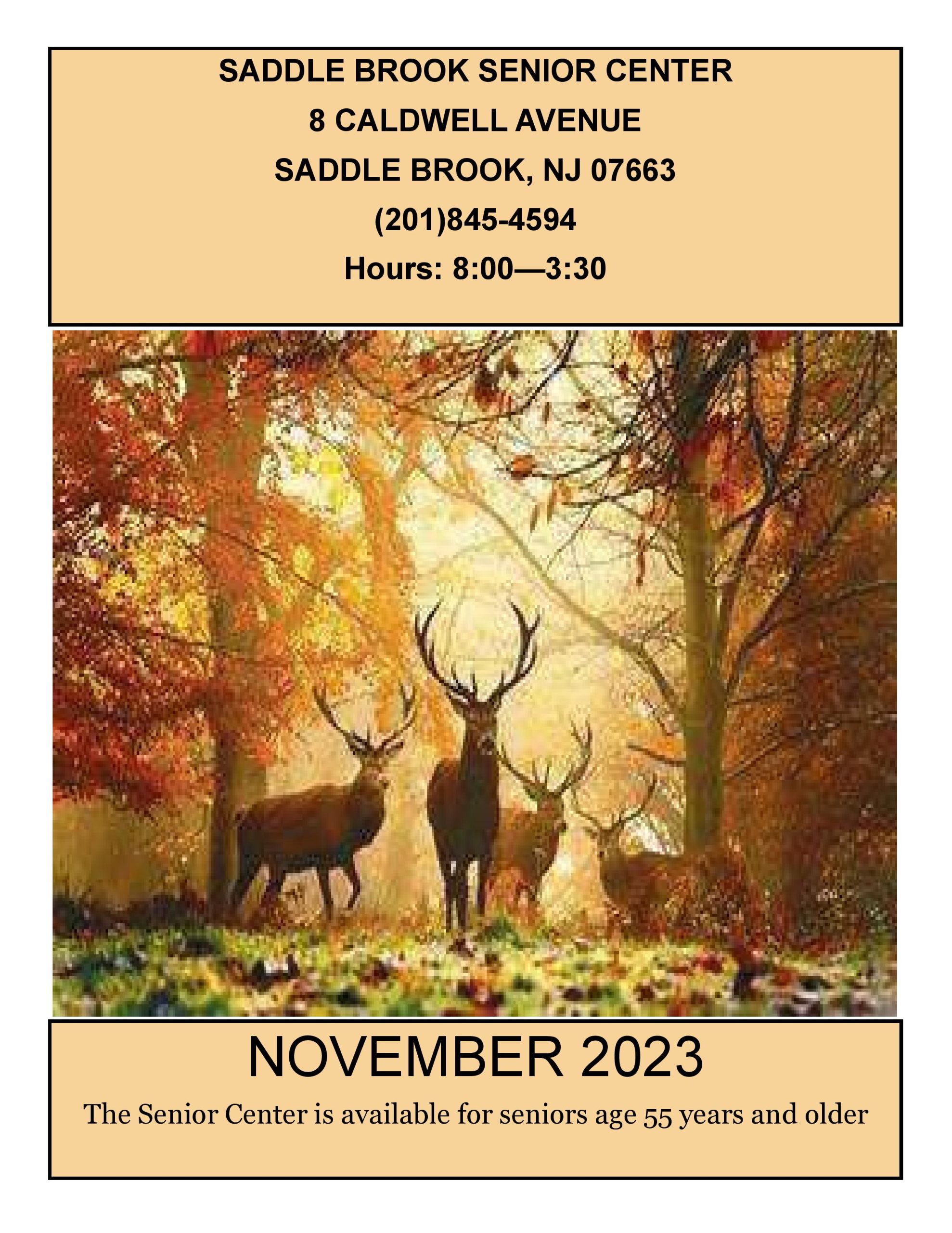 Senior Center Newsletter November 2023 Cover