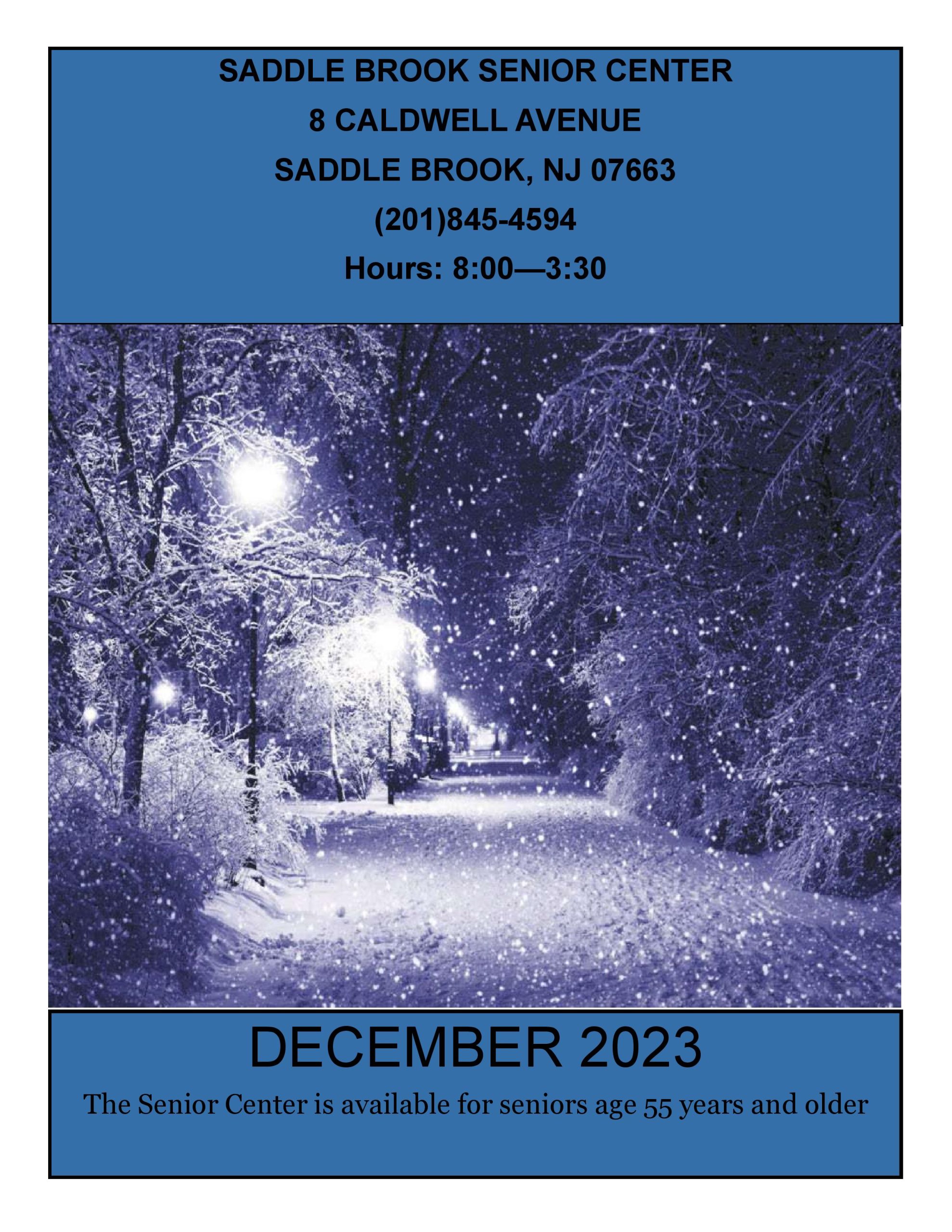 Senior Center Newsletter - December 2023 Cover
