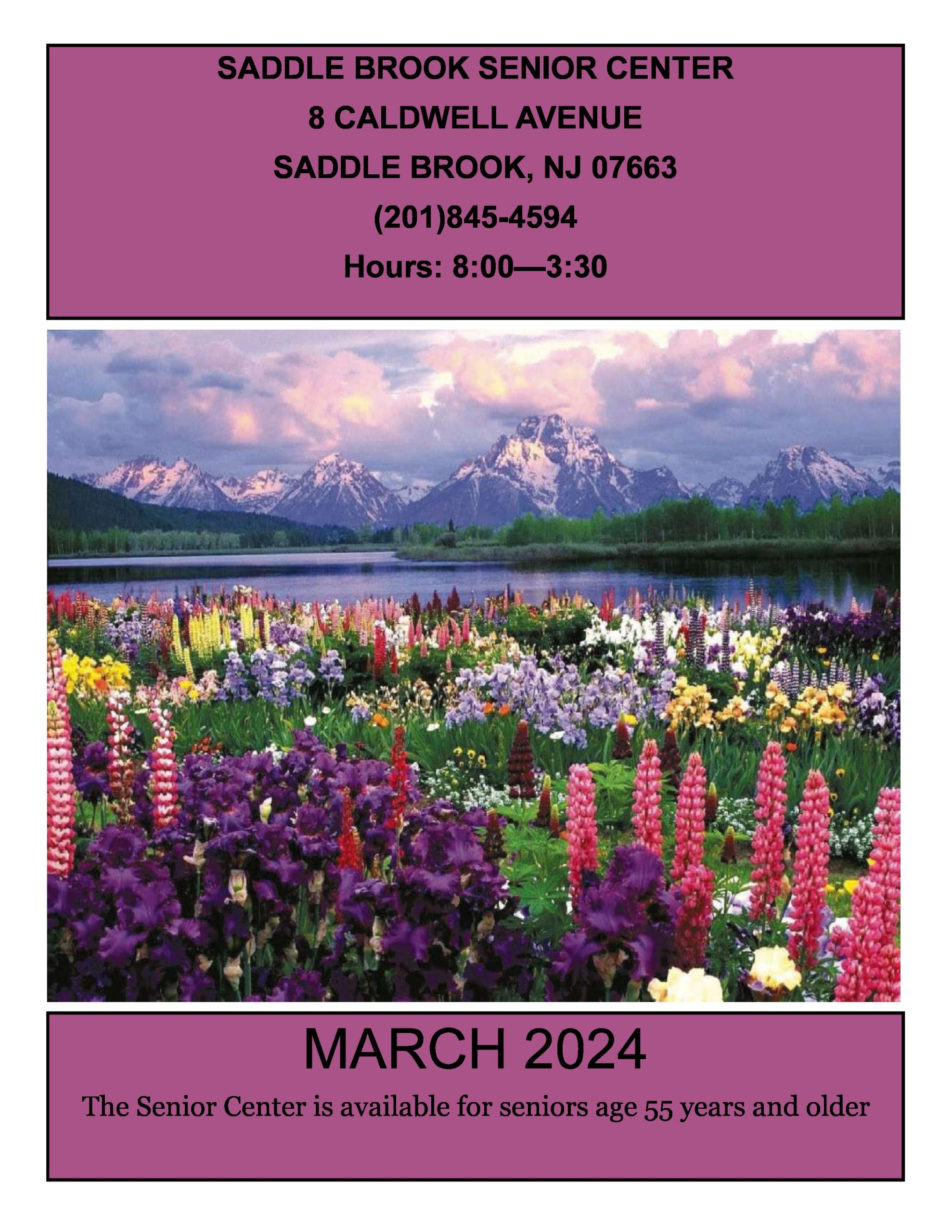 Senior Center Newsletter March 2024 Cover