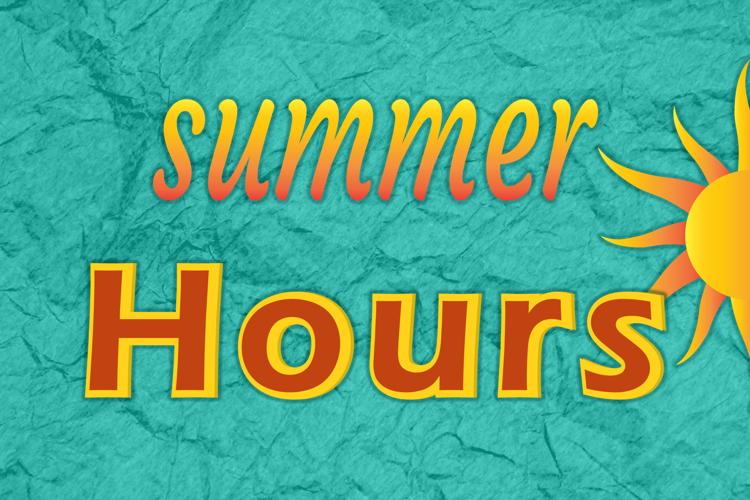 Summer Hours type message with a sun - Township of Saddle Brook New Jersey