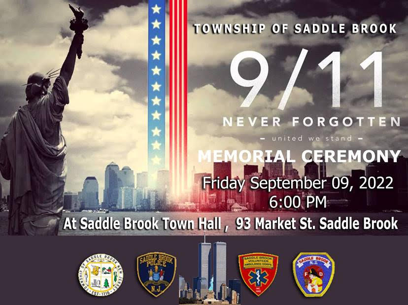 911 Memorial Ceremony Township of Saddle Brook New Jersey