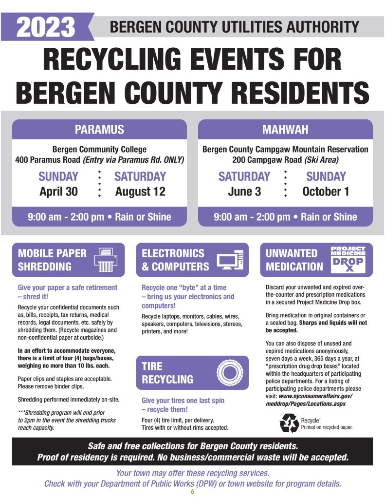 2023_Bergen_County_Recycling_1 Township of Saddle Brook New Jersey