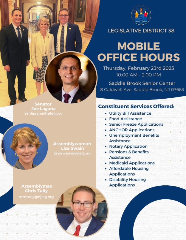 District 38 Mobil Office Hours - Saddle Brook
