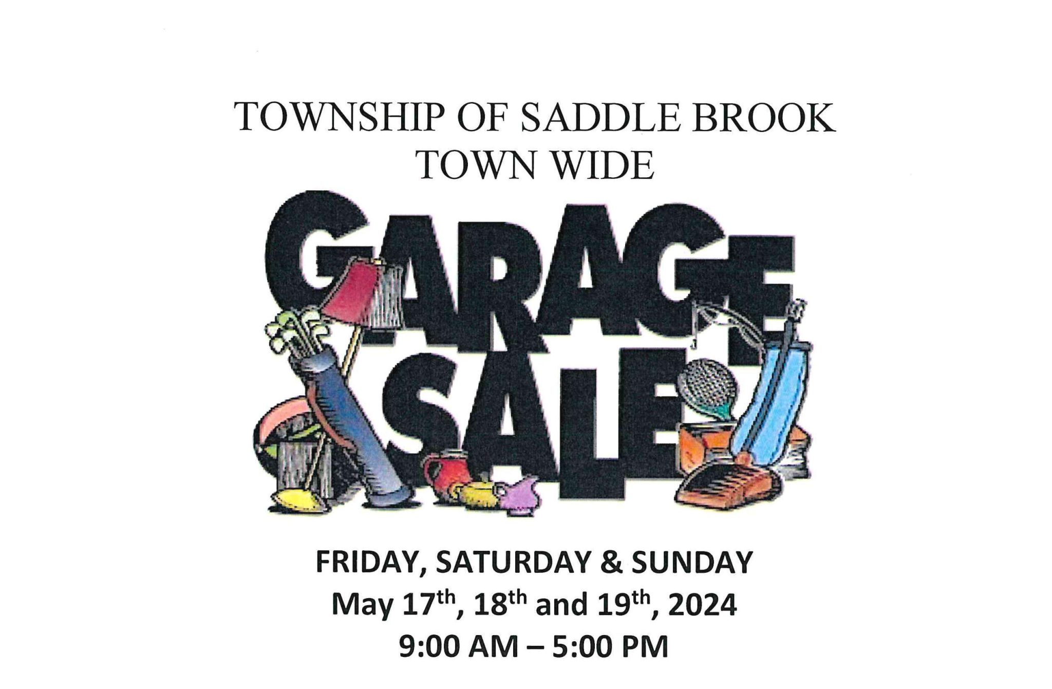 Town Wide Garage Sale Township of Saddle Brook New Jersey