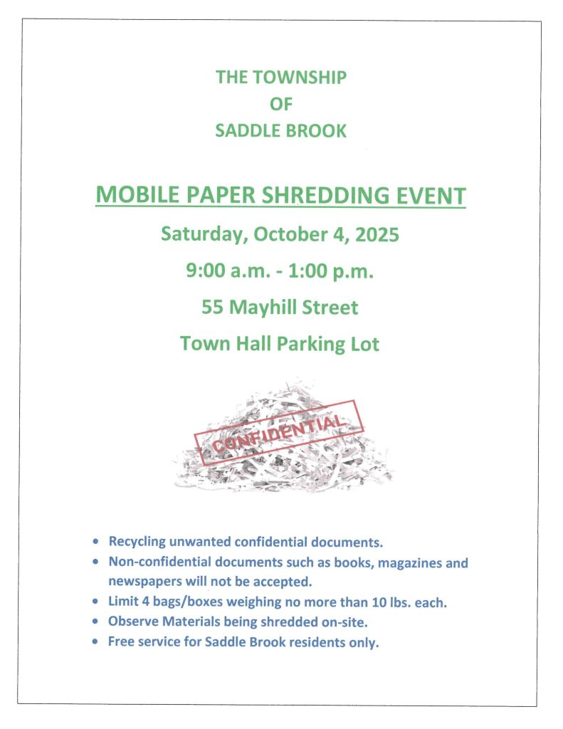 2025 Mobile Paper Shredding Event - 55 Mayhill Street