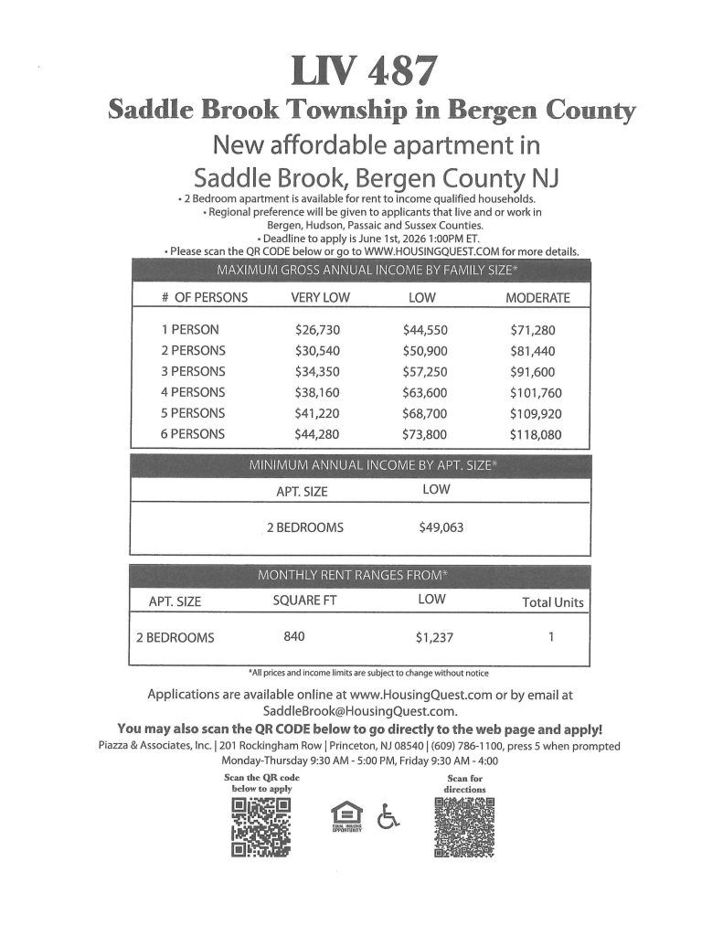 Affordable Apartment - Saddle Brook