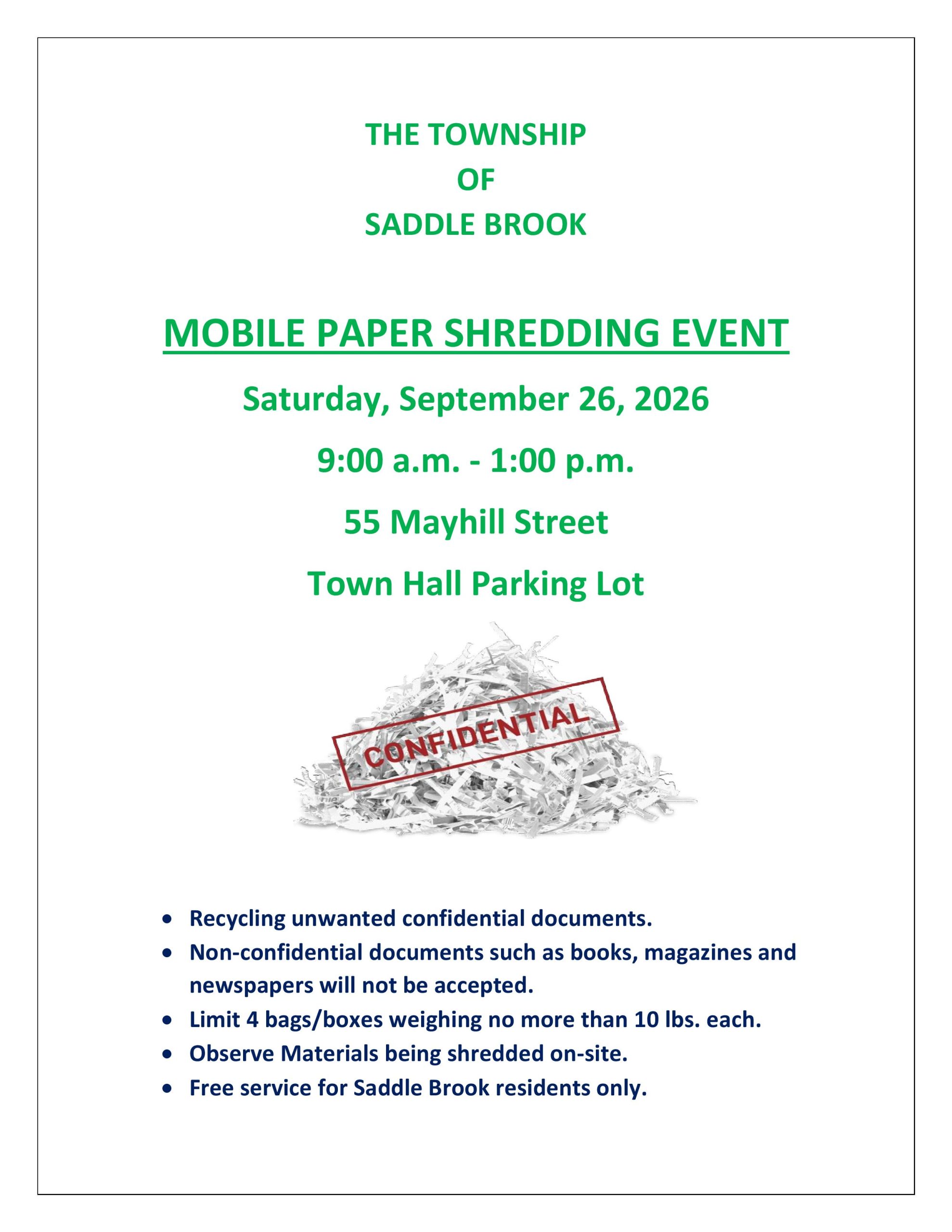2026 Paper Shredding Event