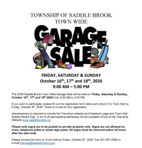 TOWN WIDE GARAGE SALE REGISTRATION October 2026
