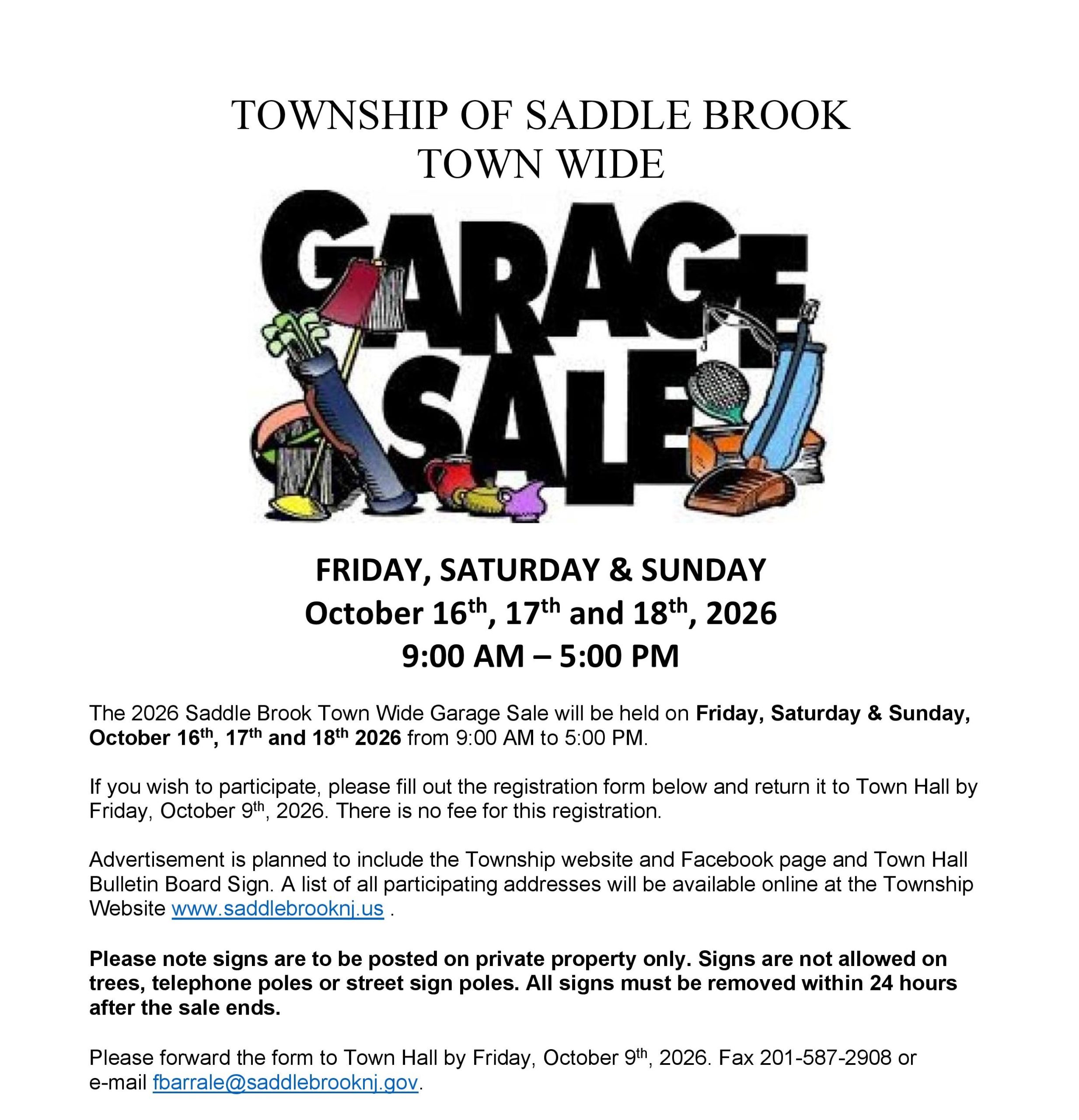 October 2026 Town-Wide Garage Sale